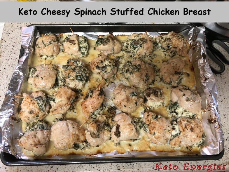 Keto Cheesy Spinach Stuffed Chicken Breast
